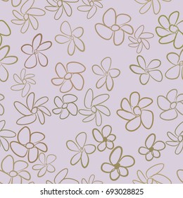 Seamless illustrations of flower. Good for web page, wallpaper, graphic design, catalog, texture or background. Cartoon style vector graphic.