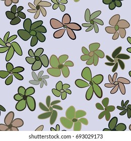 Seamless illustrations of flower. Good for web page, wallpaper, graphic design, catalog, texture or background. Cartoon style vector graphic.
