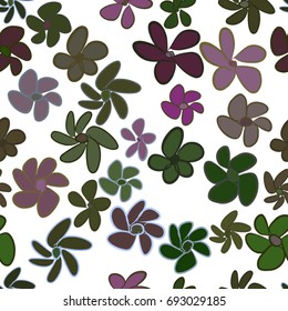 Seamless illustrations of flower. Good for web page, wallpaper, graphic design, catalog, texture or background. Cartoon style vector graphic.
