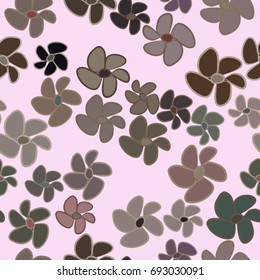 Seamless illustrations of flower. Good for web page, wallpaper, graphic design, catalog, texture or background. Cartoon style vector graphic.