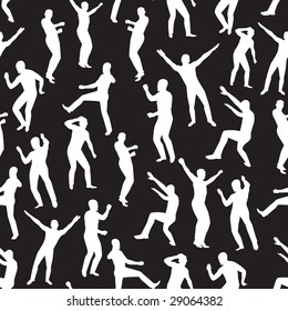 Seamless  the image of dancing young men. Vector illustration