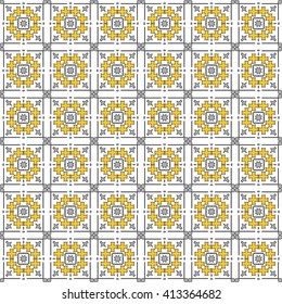 Seamless image of the elements yellow gold and silver color Vector illustration. For wallpaper, presentation, design, textiles