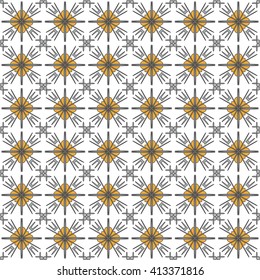 Seamless image of the elements yellow gold and silver color. Vector illustration. For wallpaper, presentation, design, textiles