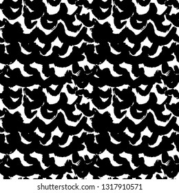 Seamless image with exotic squama fish  ink brush print. Abstract hand drawn modern pattern can be used for wallpaper, pattern fills, web page background, surface textures, printing on textiles.