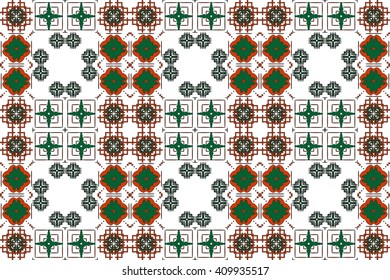 Seamless image of the green and orange color. Vector illustration. For wallpaper, presentation, design, textiles