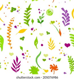 Seamless image plants on a white background, vector, texture