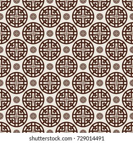 The seamless image of a star in a cross on a beige background. Vector color background.
