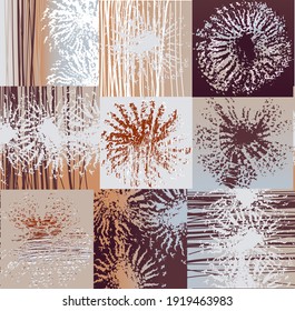 Seamless image with texture of the earth and prehistoric plants