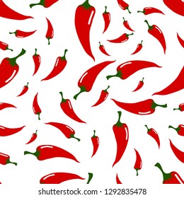 Seamless images of red pepper on a white background