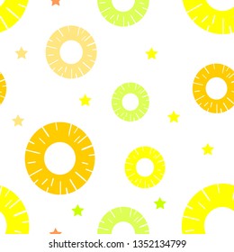 Seamless images of yellow pineapple on a white background