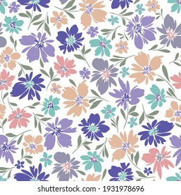 Seamless and impressive cute floral pattern,