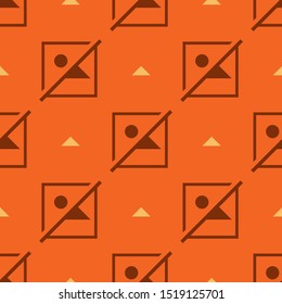 Seamless incomplete symbol flat pattern on orange background