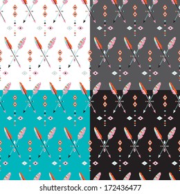 Seamless indian aztec arrow illustration native background pattern in vector