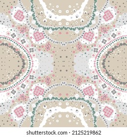 diseño de patrón indio de bandana sin fisuras. Diseño de antigüedades étnicas. Impresión batik. Pequeños elementos en primavera y verano. Ornamento de collage vectorial.