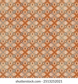 Seamless Indian Ethnic Pattern with Geometric and Native American Elements for Fabric Design, Vector illustration