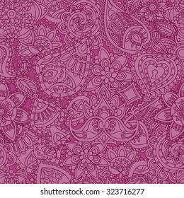 Seamless Indian ethnic patterns in the style of mehndi body painting