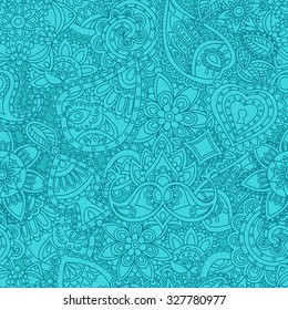 Seamless Indian ethnic patterns in the style of mehndi body painting 