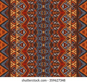 seamless indian ethnic tribal pattern. Geometric stripe background