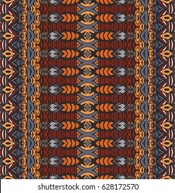 seamless indian ethnic tribal pattern. Geometric stripe background