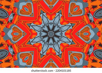 Seamless Indian ethnic vector design. Festive colorful mandala pattern. Geometric boho floral fantasy mandala. Holi festival background