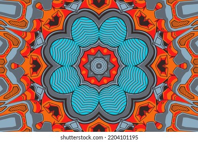 Seamless Indian ethnic vector design. Festive colorful mandala pattern. Geometric boho floral fantasy mandala. Holi festival background