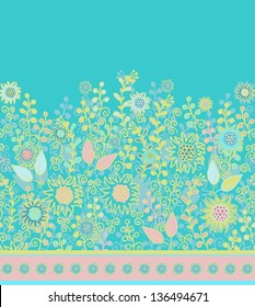 seamless indian floral field