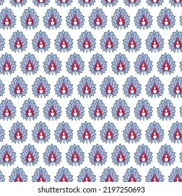 seamless Indian mughal flower motif background, background of beautiful blue flowers motif.colorful design. vector illustration can be used for textile.