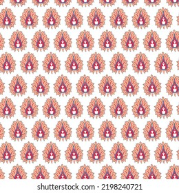 seamless Indian mughal flower motif background, background of beautiful red flowers motif.colorful design. vector illustration can be used for textile.