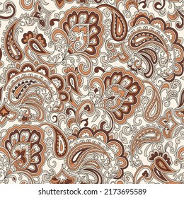 seamless Indian paisley pattern on background