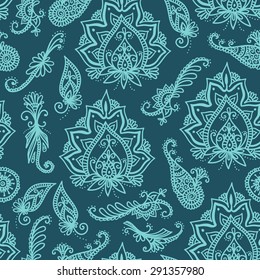 Seamless indian pattern based on traditional Asian elements Paisley