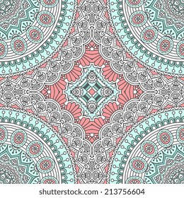 Seamless indian pattern. Round Ornament Pattern. Vintage decorative elements. Hand drawn background. Islam, Arabic, Indian, ottoman motifs.
