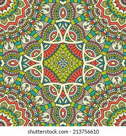 Seamless indian pattern. Round Ornament Pattern. Vintage decorative elements. Hand drawn background. Islam, Arabic, Indian, ottoman motifs.