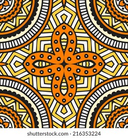 Seamless indian pattern. Vintage decorative elements. Hand drawn background. Islam, Arabic, Indian, ottoman motifs.