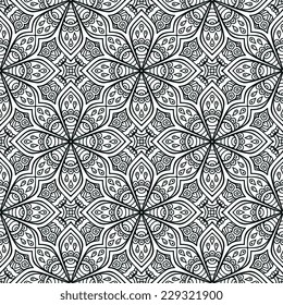 Seamless Indian pattern. Vintage decorative elements. Hand drawn background. Islam, Arabic, Indian, ottoman motifs.