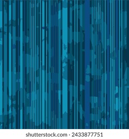 Seamless indigo blue theme watercolour model vertical stripe line texture background pattern. used for textiles, wallpapers, backgrounds..,