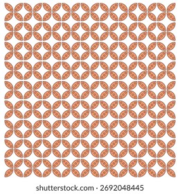 Seamless Indonesian Batik Kawung pattern vector illustration. Geometric Javanese Batik Kawung motif. Traditional Indonesian seamless pattern background.