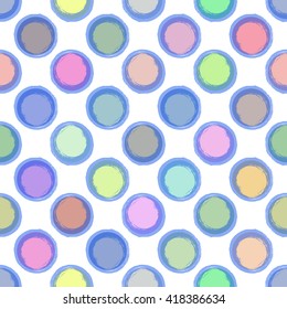 Seamless Ink abstract pattern with color bubbles. Seamless pattern for fabric, paper and other wrapped printing and web projects. Pattern in swatches panel.