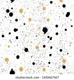Seamless Ink blots Grunge urban background.Texture Vector. Dust overlay distress grain . Black paint splatter , dirty, poster for your design. Hand drawing illustration