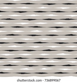 Seamless ink brush strokes pattern. Graphic design element for web sites, stationary printables, fabric, scrapbooking etc. Hand painted geometric background. Vector illustration.