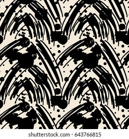 Seamless ink doodle pattern grunge texture.Trendy modern ink artistic design with authentic and unique scrapes, watercolor blotted background for a logo, cards, invitations, posters, banners.