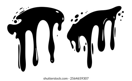 Seamless Ink Drip Vector Art Elements