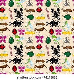 seamless insect pattern