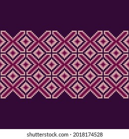 Seamless inspired embroidery pattern, Vector horizontal seam fabric ornamentals design for fashion clothes, fabric, textile, decoration background.