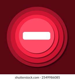 A seamless integration of bold shapes and smooth gradients for a striking composition - with icon STOP in Harmonized Red Layers.