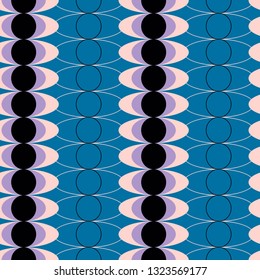 Seamless intersecting geometric overlapping ellipse circle pattern background.
