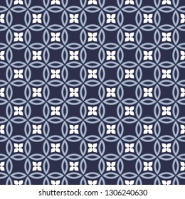 Seamless Intersecting Geometric Vintage Circle Pattern