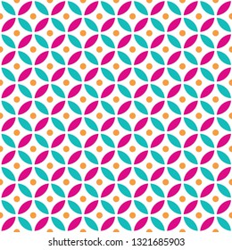 Seamless intersecting geometric vintage circle pattern