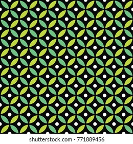 Seamless Intersecting Geometric Vintage Circle Pattern