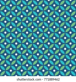 Seamless Intersecting Geometric Vintage Circle Pattern