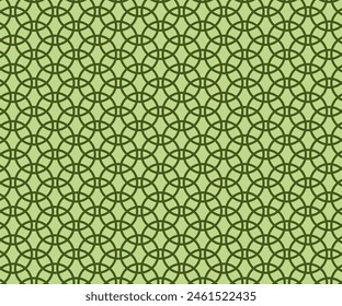 Seamless intricate circles chain pattern vector template. Geometric interlock circle background.